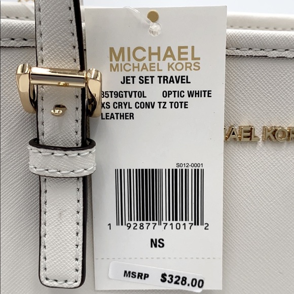 MICHAEL KORS XS CONVERTIBLE TOP ZIP TOTE OPTIC WHT - Picture 14 of 16